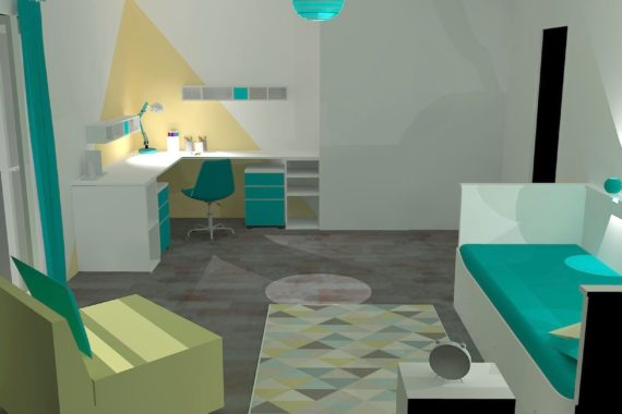 Décoration d'une chambre pour adolescent dans un style scandinave